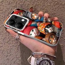 HONTINGA Xiaomi Redmi Note 14S ile Uyumlu Kılıfı Silikon Kenar Sert Arka Düşüme Önleyici Basitlik Anti Düşme Kamera Korumali Şirin Kedi Desen Telefon Kılıf Kadın ve Erkek Için Uygundur K1-0631