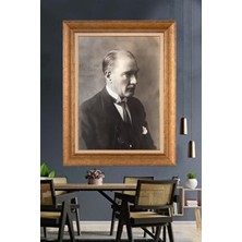 Giyense Özel Seri Altın Paspartulu Çerçeveli Atatürk Tablo C472