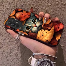 HONTINGA Samsung Galaxy A32 ile Uyumlu Kılıfı Silikon Kenar Sert Arka Düşüme Önleyici Basitlik Anti Düşme Kamera Korumali Şirin Kedi Desen Telefon Kılıf Kadın ve Erkek Için Uygundur K1-0631