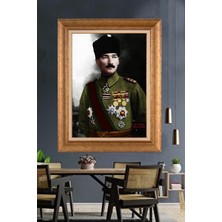 Giyense Özel Seri Altın Paspartulu Çerçeveli Atatürk Tablo C266