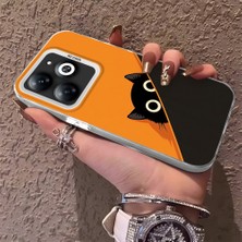 HONTINGA Infinix Smart 8 ile Uyumlu Kılıfı Silikon Kenar Sert Arka Düşüme Önleyici Basitlik Anti Düşme Kamera Korumali Kedi Desen Telefon Kılıf Kadın ve Erkek Için Uygundur K1-0632