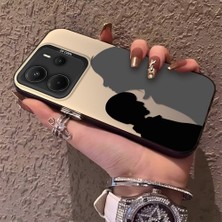 HONTINGA Xiaomi Redmi Note 14 ile Uyumlu Kılıfı Silikon Kenar Sert Arka Düşüme Önleyici Basitlik Anti Düşme Kamera Korumali Çift Desen Telefon Kılıf Kadın ve Erkek Için Uygundur K1-0633