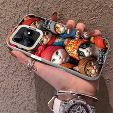HONTINGA Realme C53 ile Uyumlu Kılıfı Silikon Kenar Sert Arka Düşüme Önleyici Basitlik Anti Düşme Kamera Korumali Şirin Kedi Desen Telefon Kılıf Kadın ve Erkek Için Uygundur K1-0631