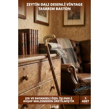 Letsii Dayanıklı Ahşap Pirinç Detaylı 100 cm Baston