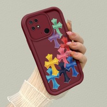 HONTINGA Xiaomi Redmi 10C ile Uyumlu Kılıfı Düşüme Önleyici Basitlik Anti Düşme Kamera Korumali Kelebek Bordo Desen Yumuşak Silikon Telefon Kılıfı Kadın ve Erkek Için Uygundur K2-7069