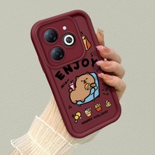 HONTINGA Tecno Spark Go 2024 ile Uyumlu Kılıfı Düşüme Önleyici Basitlik Anti Düşme Kamera Korumali Şirin Bordo Desen Yumuşak Silikon Telefon Kılıfı Kadın ve Erkek Için Uygundur K2-7071