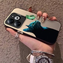 HONTINGA Tecno Spark 20C ile Uyumlu Kılıfı Silikon Kenar Sert Arka Düşüme Önleyici Basitlik Anti Düşme Kamera Korumali Kedi Desen Telefon Kılıf Kadın ve Erkek Için Uygundur K1-0632