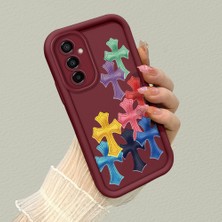 HONTINGA Samsung Galaxy M23 ile Uyumlu Kılıfı Düşüme Önleyici Basitlik Anti Düşme Kamera Korumali Kelebek Bordo Desen Yumuşak Silikon Telefon Kılıfı Kadın ve Erkek Için Uygundur K2-7069