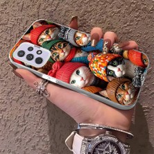 HONTINGA Samsung Galaxy A72 ile Uyumlu Kılıfı Silikon Kenar Sert Arka Düşüme Önleyici Basitlik Anti Düşme Kamera Korumali Şirin Kedi Desen Telefon Kılıf Kadın ve Erkek Için Uygundur K1-0631
