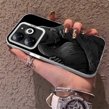 HONTINGA Tecno Spark 20C ile Uyumlu Kılıfı Silikon Kenar Sert Arka Düşüme Önleyici Basitlik Anti Düşme Kamera Korumali Çift Desen Telefon Kılıf Kadın ve Erkek Için Uygundur K1-0633