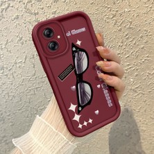HONTINGA Samsung Galaxy A04E ile Uyumlu Kılıfı Düşüme Önleyici Basitlik Anti Düşme Kamera Korumali Kedi Bordo Desen Yumuşak Silikon Telefon Kılıfı Kadın ve Erkek Için Uygundur K2-7068