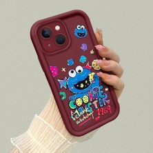 HONTINGA iPhone 15 Plus ile Uyumlu Kılıfı Düşüme Önleyici Basitlik Anti Düşme Kamera Korumali Doraemon Bordo Desen Yumuşak Silikon Telefon Kılıfı Kadın ve Erkek Için Uygundur K2-7070