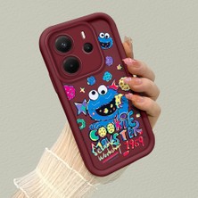 HONTINGA Xiaomi Redmi Note 14 ile Uyumlu Kılıfı Düşüme Önleyici Basitlik Anti Düşme Kamera Korumali Doraemon Bordo Desen Yumuşak Silikon Telefon Kılıfı Kadın ve Erkek Için Uygundur K2-7070