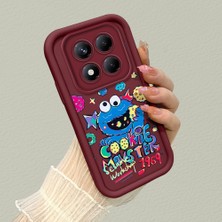 HONTINGA Xiaomi Redmi Note 14 Pro Plus ile Uyumlu Kılıfı Düşüme Önleyici Basitlik Anti Düşme Kamera Korumali Doraemon Bordo Desen Yumuşak Silikon Telefon Kılıfı Kadın ve Erkek Için Uygundur K2-7070