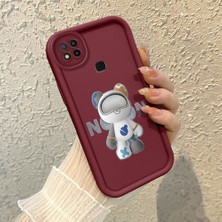 HONTINGA Xiaomi Redmi 10A ile Uyumlu Kılıfı Düşüme Önleyici Basitlik Anti Düşme Kamera Korumali Şirin Bordo Desen Yumuşak Silikon Telefon Kılıfı Kadın ve Erkek Için Uygundur K2-7071