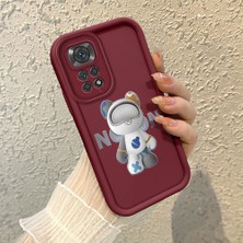 HONTINGA Xiaomi Redmi Note 11 ile Uyumlu Kılıfı Düşüme Önleyici Basitlik Anti Düşme Kamera Korumali Şirin Bordo Desen Yumuşak Silikon Telefon Kılıfı Kadın ve Erkek Için Uygundur K2-7071