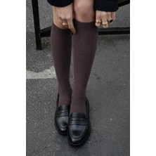 Kadın Dizaltı Çorap Kahverengi