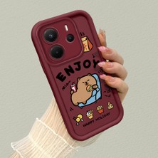 HONTINGA Xiaomi Redmi Note 14 ile Uyumlu Kılıfı Düşüme Önleyici Basitlik Anti Düşme Kamera Korumali Şirin Bordo Desen Yumuşak Silikon Telefon Kılıfı Kadın ve Erkek Için Uygundur K2-7071