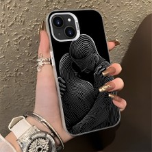 HONTINGA iPhone 13 ile Uyumlu Kılıfı Silikon Kenar Sert Arka Düşüme Önleyici Basitlik Anti Düşme Kamera Korumali Çift Desen Telefon Kılıf Kadın ve Erkek Için Uygundur K1-0633