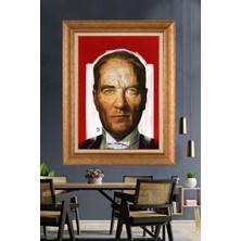 Giyense Özel Seri Altın Paspartulu Çerçeveli Atatürk Tablo C108