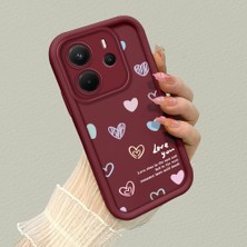 HONTINGA Xiaomi Redmi Note 14 ile Uyumlu Kılıfı Düşüme Önleyici Basitlik Anti Düşme Kamera Korumali Renkli Bordo Desen Yumuşak Silikon Telefon Kılıfı Kadın ve Erkek Için Uygundur K2-7067