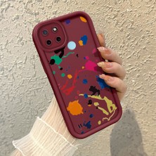 HONTINGA Realme C21Y ile Uyumlu Kılıfı Düşüme Önleyici Basitlik Anti Düşme Kamera Korumali Renkli Bordo Desen Yumuşak Silikon Telefon Kılıfı Kadın ve Erkek Için Uygundur K2-7067