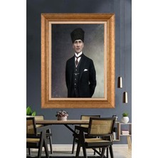 Giyense Özel Seri Altın Paspartulu Çerçeveli Atatürk Tablo C227