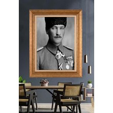 Giyense Özel Seri Altın Paspartulu Çerçeveli Atatürk Tablo C255
