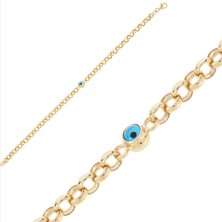 Hakan Mücevherat Tek Nazar Boncuklu Doç Model 14 Ayar Altın Bileklik