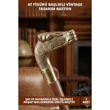 Letsii Dayanıklı Ahşap Pirinç At Büstü Baston 100 cm