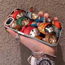 HONTINGA iPhone Se 2022 ile Uyumlu Kılıfı Silikon Kenar Sert Arka Düşüme Önleyici Basitlik Anti Düşme Kamera Korumali Şirin Kedi Desen Telefon Kılıf Kadın ve Erkek Için Uygundur K1-0631