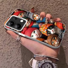 HONTINGA Xiaomi Redmi Note 13 ile Uyumlu Kılıfı Silikon Kenar Sert Arka Düşüme Önleyici Basitlik Anti Düşme Kamera Korumali Şirin Kedi Desen Telefon Kılıf Kadın ve Erkek Için Uygundur K1-0631