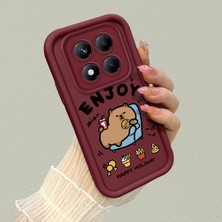 HONTINGA Xiaomi Redmi Note 14 Pro ile Uyumlu Kılıfı Düşüme Önleyici Basitlik Anti Düşme Kamera Korumali Şirin Bordo Desen Yumuşak Silikon Telefon Kılıfı Kadın ve Erkek Için Uygundur K2-7071