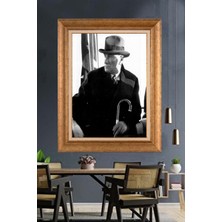 Giyense Özel Seri Altın Paspartulu Çerçeveli Atatürk Tablo C143