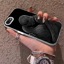 HONTINGA iPhone Se 2022 ile Uyumlu Kılıfı Silikon Kenar Sert Arka Düşüme Önleyici Basitlik Anti Düşme Kamera Korumali Çift Desen Telefon Kılıf Kadın ve Erkek Için Uygundur K1-0633