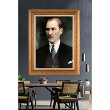 Giyense Özel Seri Altın Paspartulu Çerçeveli Atatürk Tablo C250
