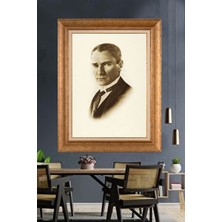 Giyense Özel Seri Altın Paspartulu Çerçeveli Atatürk Tablo C416