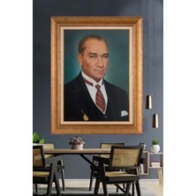 Giyense Özel Seri Altın Paspartulu Çerçeveli Atatürk Tablo C521
