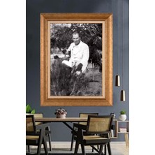 Giyense Özel Seri Altın Paspartulu Çerçeveli Atatürk Tablo C310