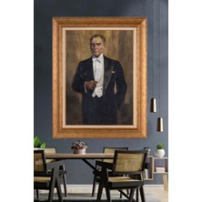 Giyense Özel Seri Altın Paspartulu Çerçeveli Atatürk Tablo C337