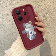 HONTINGA Xiaomi Redmi Note 14 ile Uyumlu Kılıfı Düşüme Önleyici Basitlik Anti Düşme Kamera Korumali Şirin Bordo Desen Yumuşak Silikon Telefon Kılıfı Kadın ve Erkek Için Uygundur K2-7071