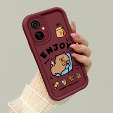 HONTINGA Tecno Camon 19 Neo ile Uyumlu Kılıfı Düşüme Önleyici Basitlik Anti Düşme Kamera Korumali Şirin Bordo Desen Yumuşak Silikon Telefon Kılıfı Kadın ve Erkek Için Uygundur K2-7071