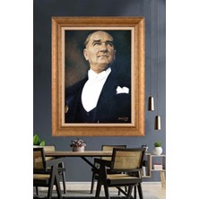 Giyense Özel Seri Altın Paspartulu Çerçeveli Atatürk Tablo C198