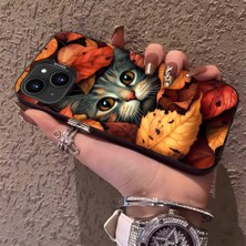 HONTINGA iPhone 15 ile Uyumlu Kılıfı Silikon Kenar Sert Arka Düşüme Önleyici Basitlik Anti Düşme Kamera Korumali Şirin Kedi Desen Telefon Kılıf Kadın ve Erkek Için Uygundur K1-0631