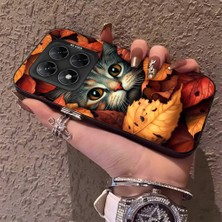 HONTINGA Poco X7 ile Uyumlu Kılıfı Silikon Kenar Sert Arka Düşüme Önleyici Basitlik Anti Düşme Kamera Korumali Şirin Kedi Desen Telefon Kılıf Kadın ve Erkek Için Uygundur K1-0631