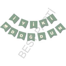 Best Parti Best Iyiki Doğdun Yazılı Küf Yeşili Renk Banner