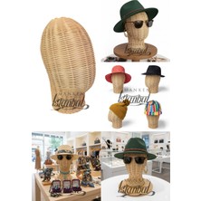 Manken İstanbul El Yapımı Rattan Kafa Mankeni Peruk Şapka Aksesuar Mankeni - Doğal Şık Sunumun Anahtarı