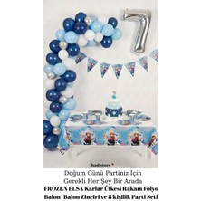 Frozen Elsa Karlar Ülkesi Doğum Günü Parti Seti Rakam Folyo Balon ve Elsa Parti Malzemeleri