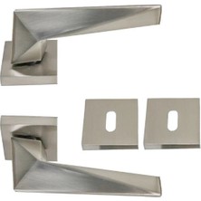 Nobel Yıldız Oda Kapı Kolu, Kare Rozetli, Satine Antrasit