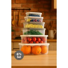 Nesto Home 6'lı Set Çok Amaçlı Saklama Kabı Difriz ve Mikrodalga Uyumlu Easy Box 3000-1950-1220-750-430-225 ml